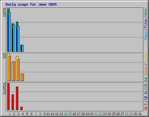 Daily usage for June 2025