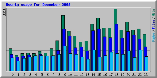 Hourly usage for December 2008