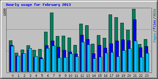 Hourly usage for February 2013