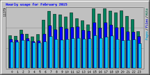 Hourly usage for February 2015